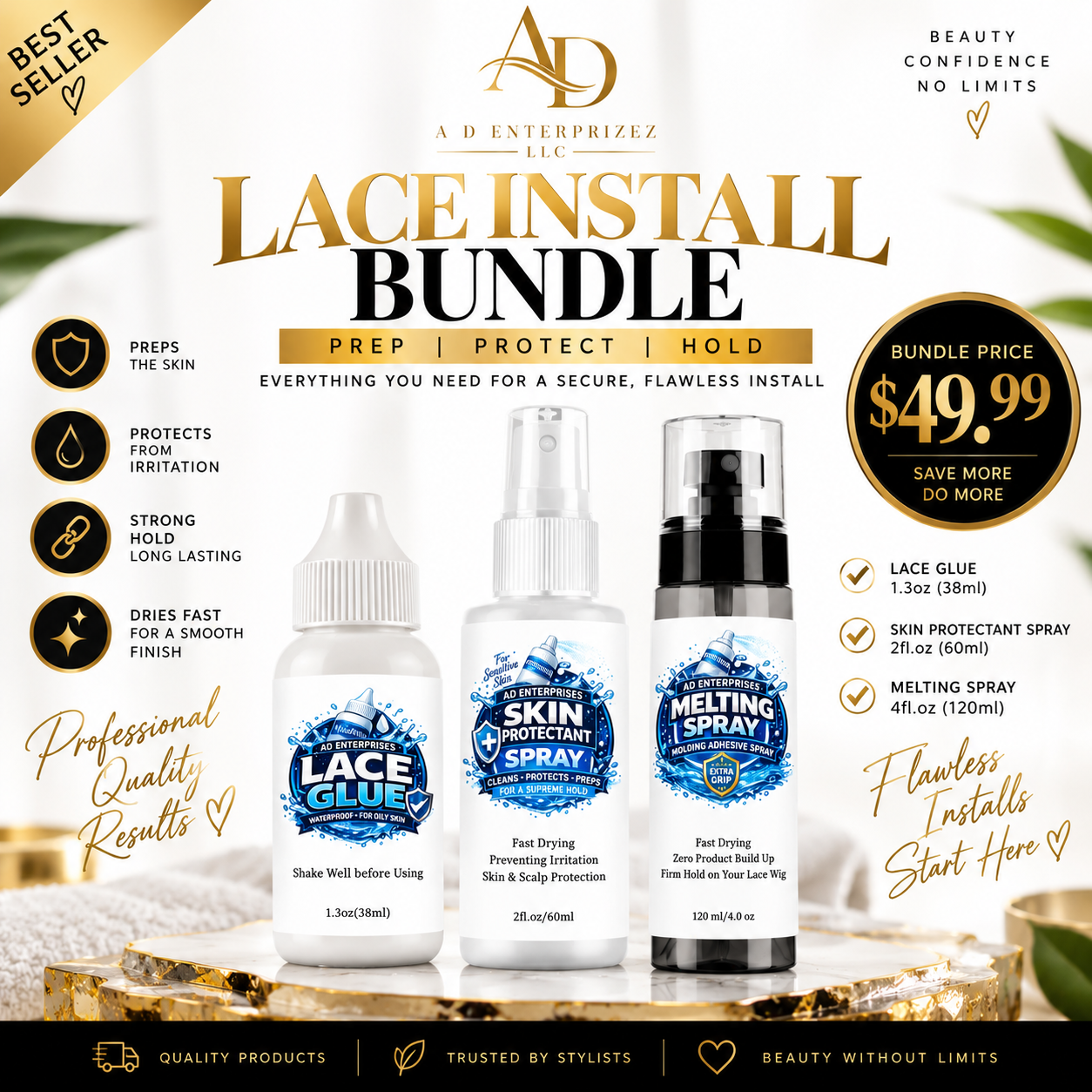 A D Enterprisez Complete Lace Install Bundle